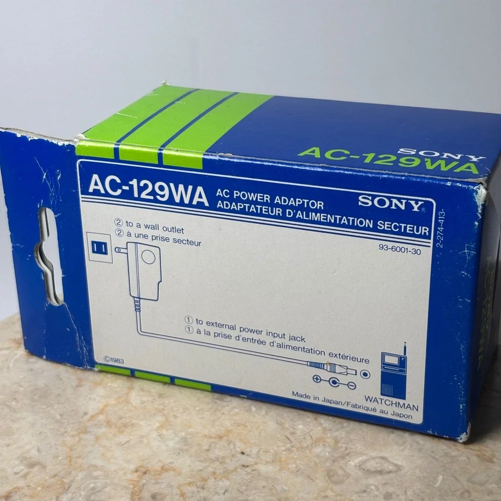 Sony AC Power Adaptor AC-129WA Black Vintage Watchman 6V‎ 400mA Made in Japan